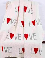 Valentine decoration Textured Knitted Super Soft Throw Blanket Cozy Plush Lightweight Fluffy Woven Blanket