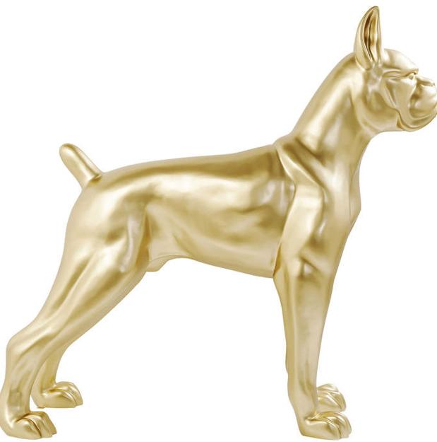 Unique metallic golden dog showpiece