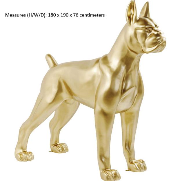 Unique metallic golden dog showpiece