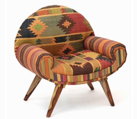 Brown armchair, retro/rustic design