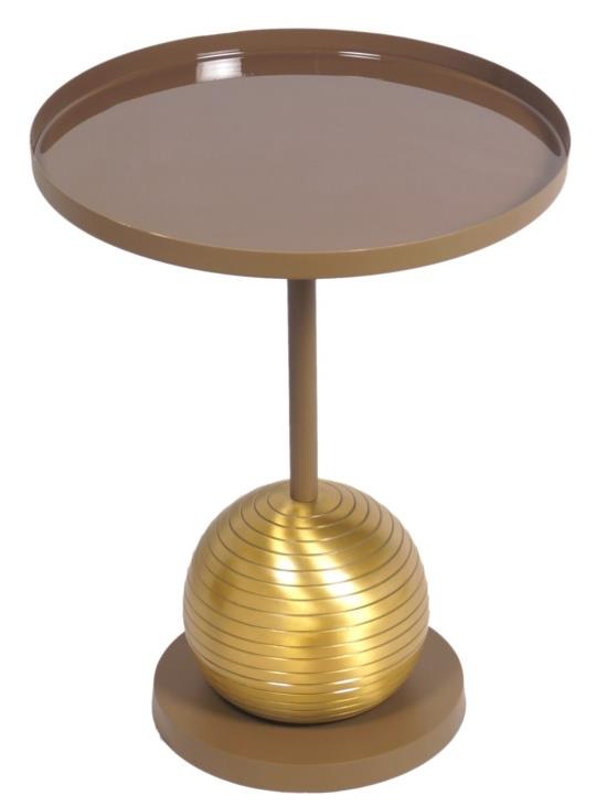 Aluminum Side Table - Metal Accent Table for Bedroom, Living Room, Dining Room, Small Round Table. Accent Furniture, Gold